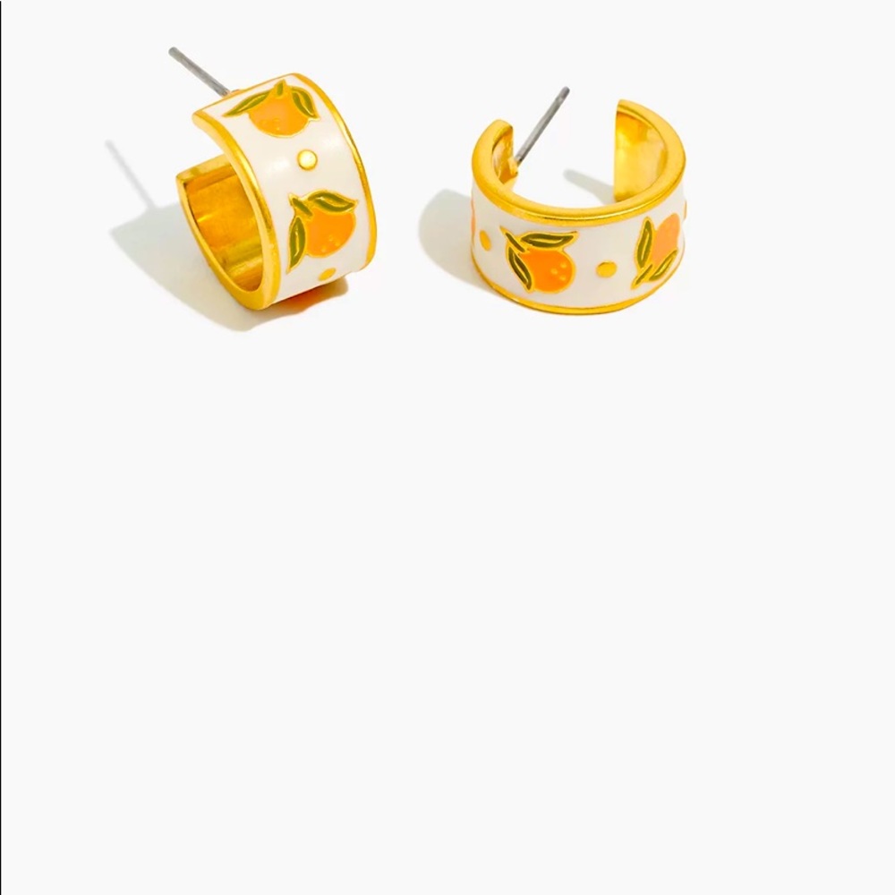 COPY - COPY - Madewell Enamel Clementine Huggie Hoop Earrings